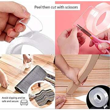 SGT Double Sided Tape Adhesive Mounting Picture Hanging Strip DIY Heavy Duty Decoration Tape, Super Sticky Paste Item for Car/Poster/Picture/Carpet/Indoor/Outdoor 1.2in Width x 9.8ft Length (2T)