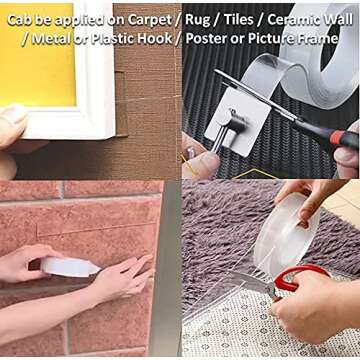 SGT Double Sided Tape Adhesive Mounting Picture Hanging Strip DIY Heavy Duty Decoration Tape, Super Sticky Paste Item for Car/Poster/Picture/Carpet/Indoor/Outdoor 1.2in Width x 9.8ft Length (2T)