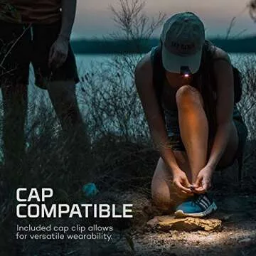 NEBO MYCRO USB 400 LUMEN Rechargeable, Adjustable LED Headlamp & Cap, Bright Spot Light For Camping, Hiking, Caving, Fishing with Adjustable Headstrap and Cap Clip, IPX4 water resistant