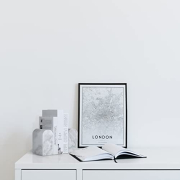 Koville African Natural Marble Bookends for Shelves, Non-Skid Book Ends, 13LBS Ultra Heavy Duty Marble Book Holder Organizer, Apartment Decor for Movies/CD/Video Games(Namib Fantasy)