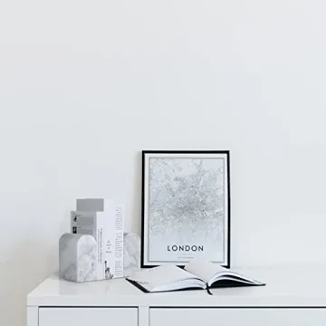 Koville African Natural Marble Bookends for Shelves, Non-Skid Book Ends, 13LBS Ultra Heavy Duty Marble Book Holder Organizer, Apartment Decor for Movies/CD/Video Games(Namib Fantasy)