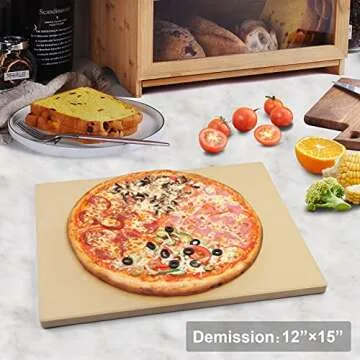 Xergur Ceramic Pizza Grilling Stone - Durable & Safe Cooking Stone