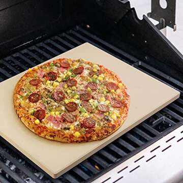 Xergur Ceramic Pizza Grilling Stone - Durable & Safe Cooking Stone