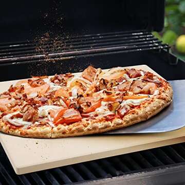 Xergur Ceramic Pizza Grilling Stone - Durable & Safe Cooking Stone