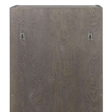 MyGift Wall Mounted Vintage Gray Wood 3-Tier Foam Roller, Yoga Mat Hanging Rack with Top Display Shelf