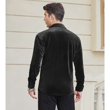 Alex Vando Men's Luxury Velvet Dress Shirt - Elegant & Comfortable