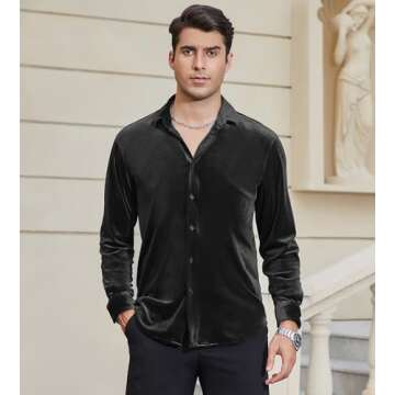 Luxury Velvet Shirt for Men - Elegant & Comfy Style