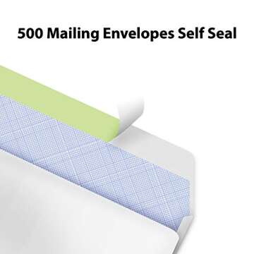 #10 Envelopes Letter Size Self Seal | 500 Business Mailing Security Peel and Sealing Envelope | 100%...