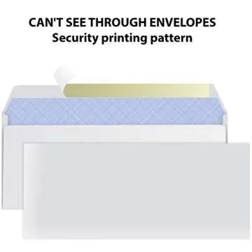 #10 Envelopes Letter Size Self Seal | 500 Business Mailing Security Peel and Sealing Envelope | 100% Tinted | no 10 White Windowless Legal Regular Plain Envelops Pack | 4-1/8 x 9-1/2 Inches | 24 LB
