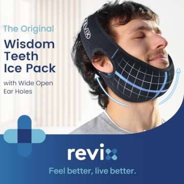REVIX Wisdom Teeth Ice Pack Head Wrap with 3D Sewing Jaw Ice Pack for Face Oral Surgery Pain Relief ...