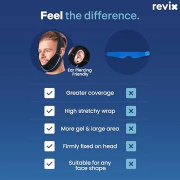 REVIX Wisdom Teeth Ice Pack Head Wrap with 3D Sewing Jaw Ice Pack for Face Oral Surgery Pain Relief for TMJ, Tooth Extraction & Teeth Removed, Extra Snug Fit with 4 Hot Cold Gel Packs Reusable, Black