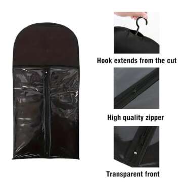 Hair Extension Holder Wig Bag with Hanger Wig Storage Portable Wig Bags Storage Style Hair Travel Ha...
