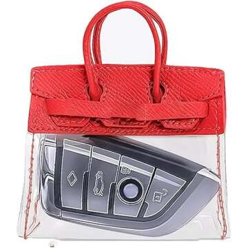MoCulot Mini Creative Handbag Design Car Keys, Exquisite Transparent Small Handbag with Key Case Buc...