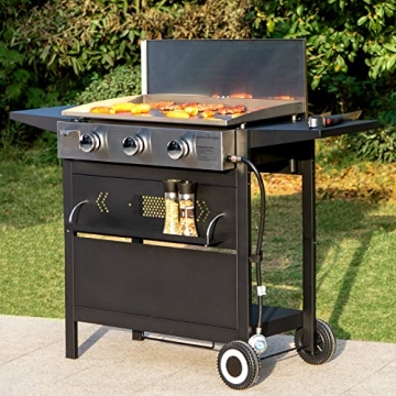 Sophia & William Gas Griddle - Versatile 3-Burner Outdoor Grill