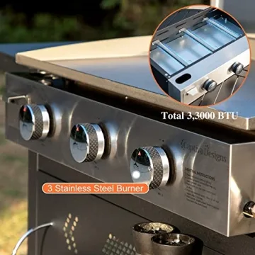 Sophia & William Gas Griddle - Versatile 3-Burner Outdoor Grill