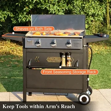 Sophia & William Gas Griddle - Versatile 3-Burner Outdoor Grill