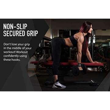 Weight Lifting Hooks Heavy Duty Lifting Wrist Straps for Pull ups Deadlift Straps for Power Lifting Lifting Grips with Padded Workout Straps for Weightlifting Ideal Gym Gloves for men and women