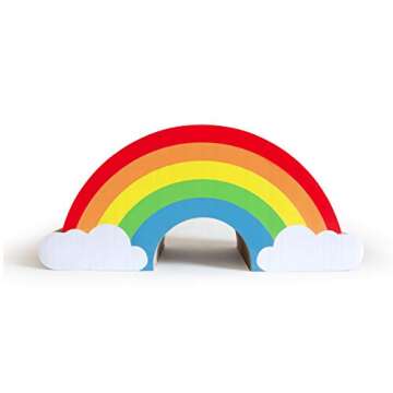 Suck UK - Cat Scratching Rainbow | Cardboard Cat Scratcher | Scratch Post | Kitten Toys | Cats Activ...