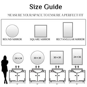 EMAISON 30 inch Round Wall Mirror for Bathroom, Large Circle Vanity Mirror for Wall Decor, Wooden Frame for Entryway Bedroom Living Room, Natural Rustic