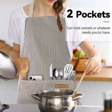 Adjustable Kitchen Cooking Aprons 2 Pack for All