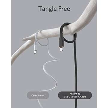 Anker USB C Cable,100W USB C to USB C Flow Cord, Type C Charger Fast Charging for iPhone 16 Series, MacBook Pro 2020 and More (USB 2.0, 6FT, Black)