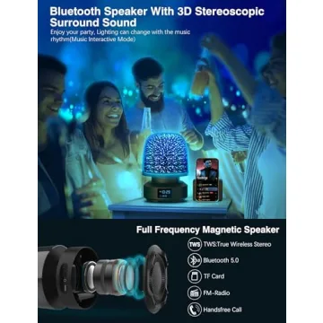 Dimmable Night Light Bluetooth Speaker with Alarm Clock