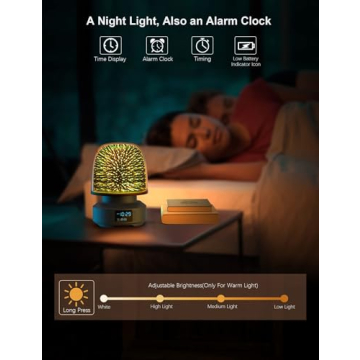 Dimmable Night Light Bluetooth Speaker with Alarm Clock
