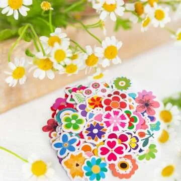 400 Pcs Flowers Foam Stickers Assorted Flower Shaped Self-Adhesive Sticker for Art Greeting Cards Craft