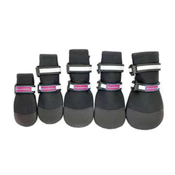 All Weather Neoprene Dog Boots with Reflective Straps