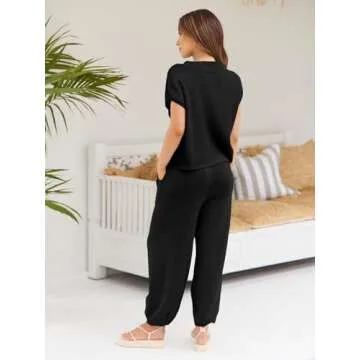 LILLUSORY Women's 2 Piece Lounge Sets for Spring Summer