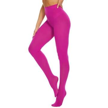 CozyWow Women's 80D Soft Solid Color Semi Opaque Footed Tights High Waist Womens Tights(Large-X-Larg...