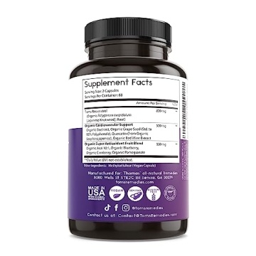 Organic Resveratrol 1600mg Supplement for Anti-Aging & Heart