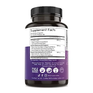 Organic Resveratrol 1600mg Supplement for Anti-Aging & Heart