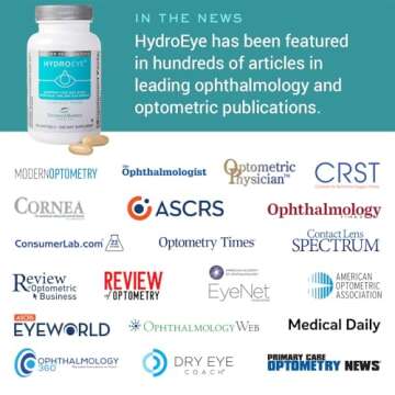 HydroEye Softgels - Dry Eye Relief - Features GLA, EPA, DHA and Other Key Nutrients - 120 Count