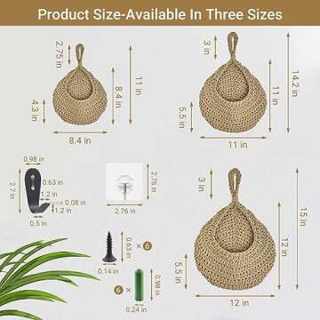 FUVLFAL Hanging Fruit Baskets for Kitchen, Produce Basket for Fruits Vegetable Potato Onion Storage,...