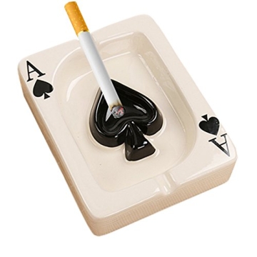 Creative Poker Handmade Ceraminc Ashtray - Stylish Multifunctional Piece for Indoor and Outdoor Use