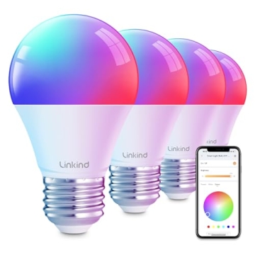 Linkind Smart Light Bulbs - Voice Controlled LED Bulbs, RGB Color Changing with Music Sync