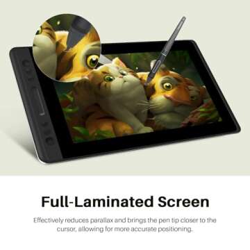 HUION KAMVAS Pro 13 Graphics Drawing Monitor with Stand, Full-Laminated Anti-Glare Screen Battery-Free Stylus 8192 Pen Pressure - 13.3 Inch Pen Tablet Display for Linux, Windows and Mac