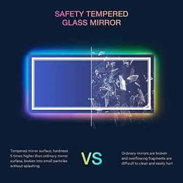 ISTRIPMF 72x32 Inch Bathroom LED Vanity Mirror with RGB Lights Color Changing Backlit Bathroom Mirror Dimmable Anti-Fog led Mirror for Bathroom (RGB Multicolor Backlit+Adjustable Front-Lighted)