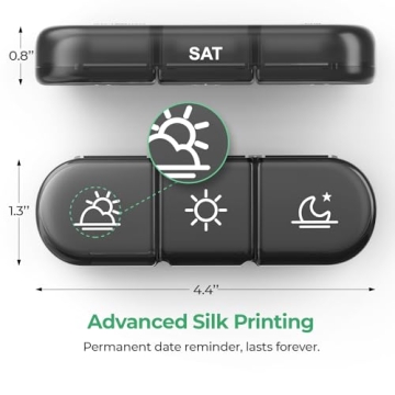 PULIV Weekly Pill Organizer for Vitamins & Medication