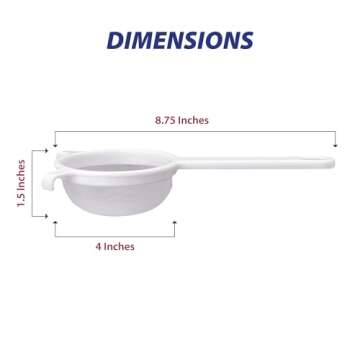 HIC Kitchen Double-Ear Fine Mesh Strainer, BPA Free, 4-Inch