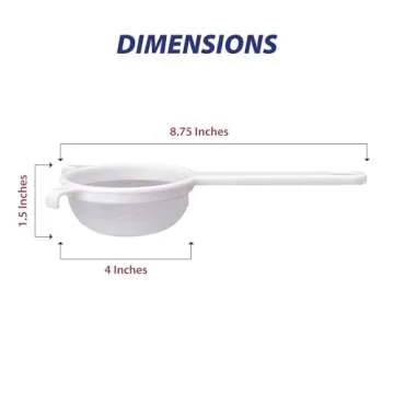 HIC Kitchen Double-Ear Fine Mesh Strainer, BPA Free, 4-Inch