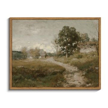 InSimSea Framed Canvas Wall Art Vintage Decor, Room Decor Rural Path Landscape Wall Paintings Prints...