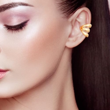 Stylish Gold Non-Pierced Ear Cuffs for Women
