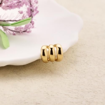 Stylish Gold Non-Pierced Ear Cuffs for Women