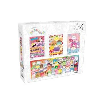 Buffalo Games - Squishmallow - 4 X 1 Multipack - Squishmallow Party Pack - Multi Piece Jigsaw Puzzle for Adults -Challenging Puzzle Perfect for Game Nights - Finished Size Varies