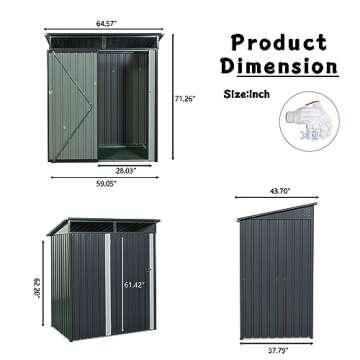 Jintop Outdoor Storage Shed - Waterproof & Secure