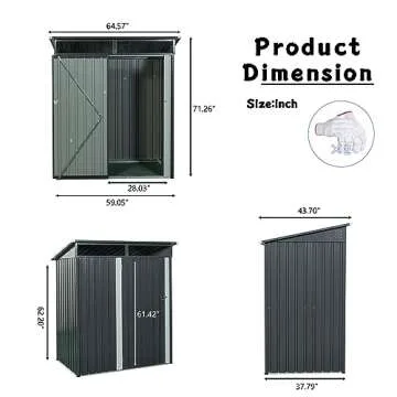 Jintop Outdoor Storage Shed - Waterproof & Secure