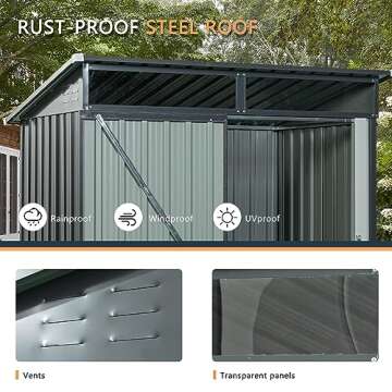 Jintop Outdoor Storage Shed - Waterproof & Secure