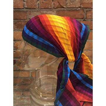 Short Headwrap Scarf Hair Tie Turban Fabric Hand Woven Breathable Gauze Multicolor